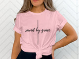 "Saved By Grace( Full Cross)" Shirt- Ladies' Apparel