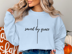 "Saved By Grace( Full Cross)" Shirt- Ladies' Apparel